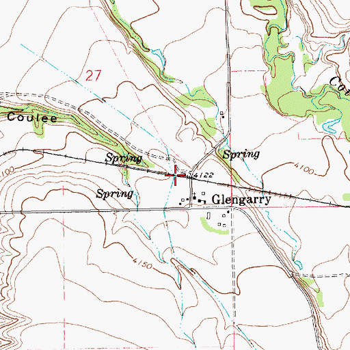 Topographic Map of Glengarry, MT