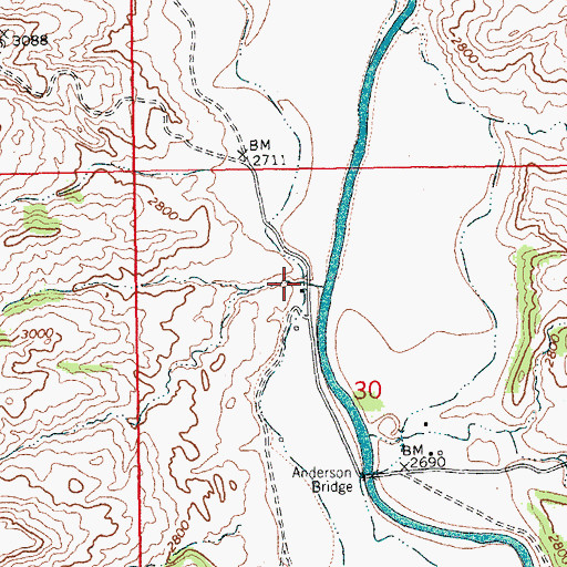 Topographic Map of Fullerton Post Office (historical), MT