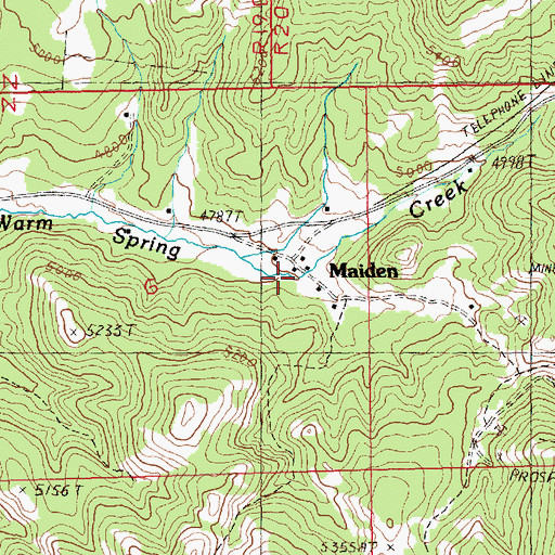 Topographic Map of Maiden Post Office (historical), MT
