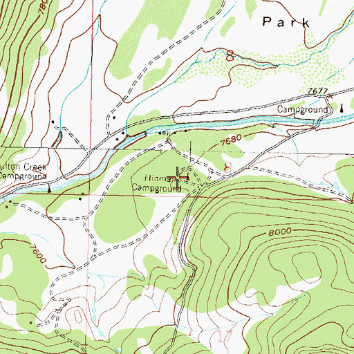 Topographic Map of Hinman Campground, CO