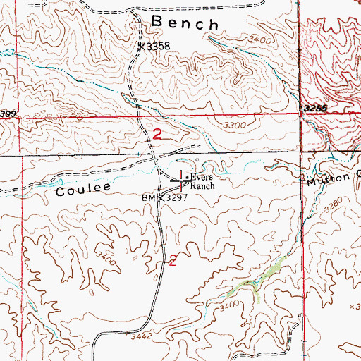 Topographic Map of Everson Post Office (historical), MT