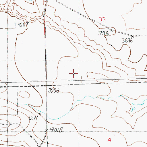 Topographic Map of Darrel Post Office (historical), MT