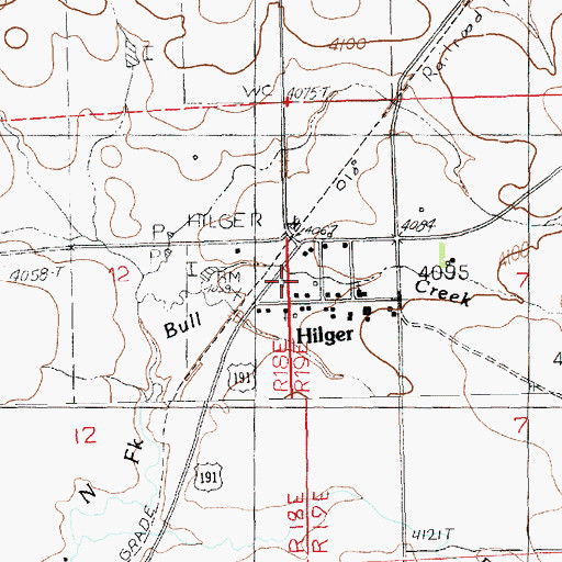 Topographic Map of Hilger (historical), MT
