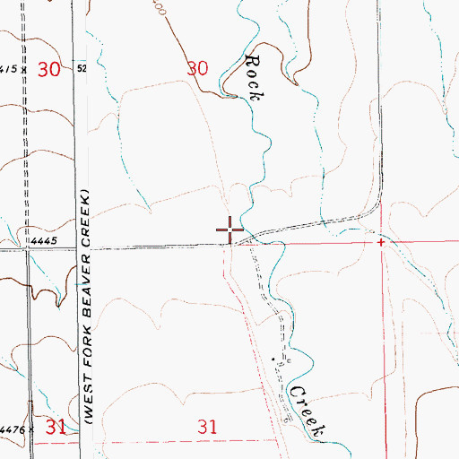 Topographic Map of Rockford Post Office (historical), MT