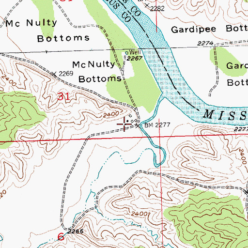Topographic Map of Mobridge (historical), MT
