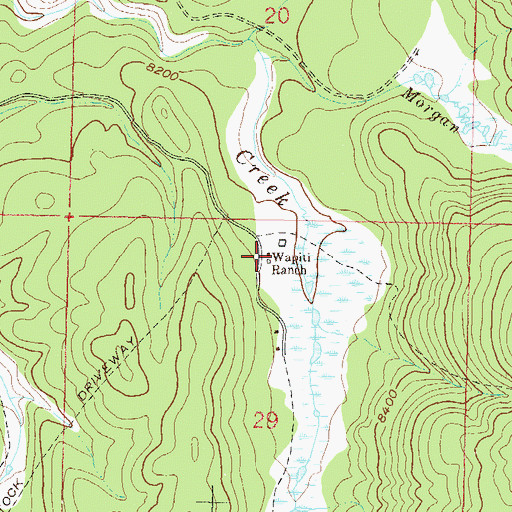 Topographic Map of Wapiti Ranch, CO