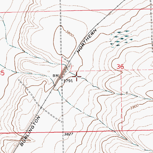Topographic Map of Mennonite (historical), MT
