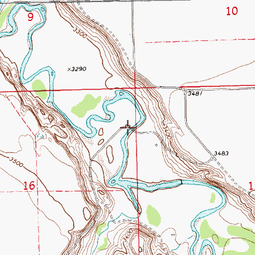 Topographic Map of Judith River Bridge, MT