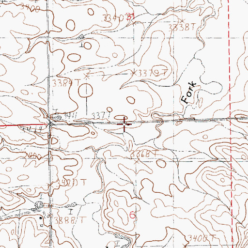 Topographic Map of Salt Creek School (historical), MT