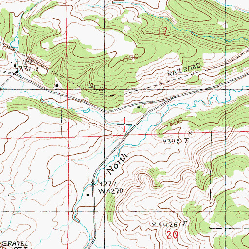 Topographic Map of Skaggs (historical), MT