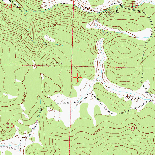 Topographic Map of Mill Creek, CO