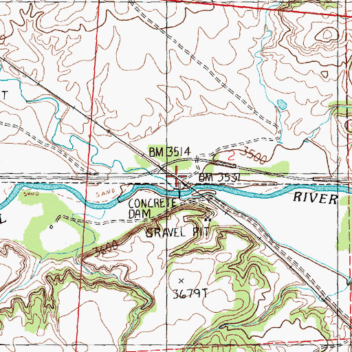 Topographic Map of Slayton Post Office (historical), MT