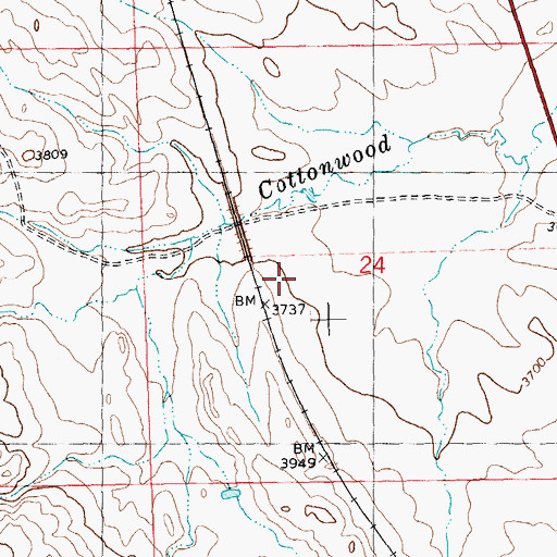 Topographic Map of Painted Robe (historical), MT