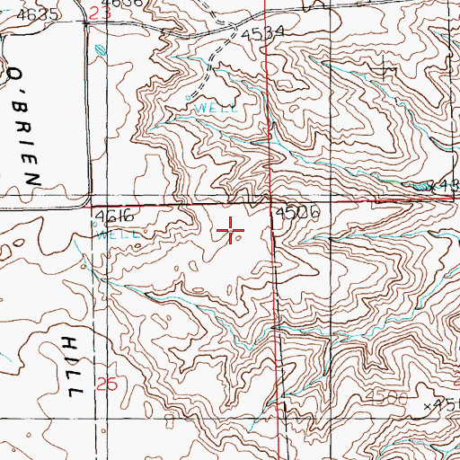 Topographic Map of O'Brien Post Office (historical), MT