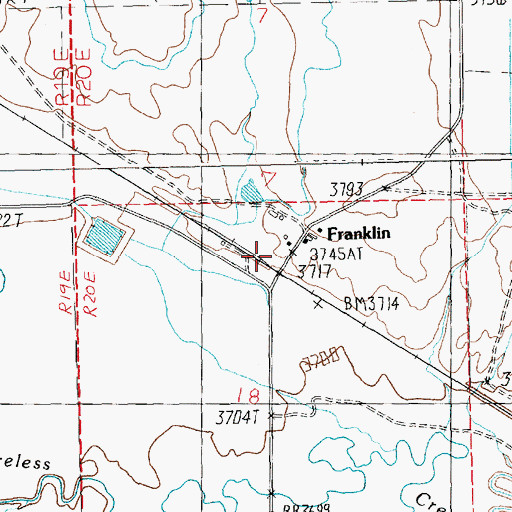 Topographic Map of Franklin Post Office (historical), MT