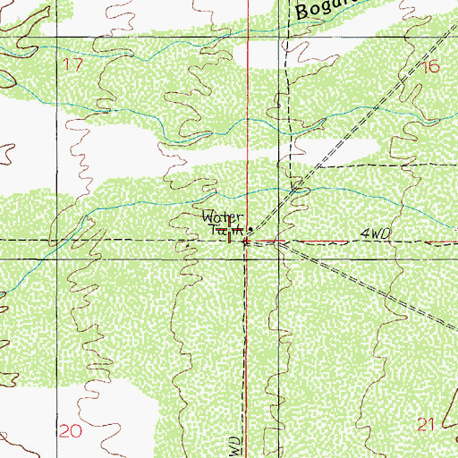 Topographic Map of Blue Ribbon Tank, AZ