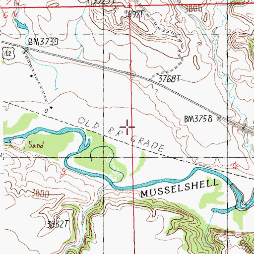 Topographic Map of Dodgetown (historical), MT