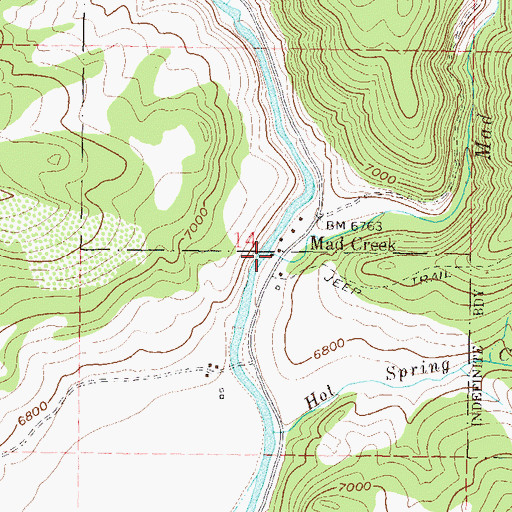 Topographic Map of Mad Creek, CO
