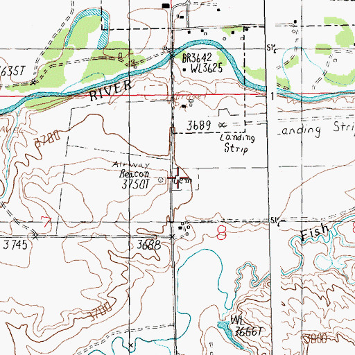 Topographic Map of Ryegate Cemetery, MT