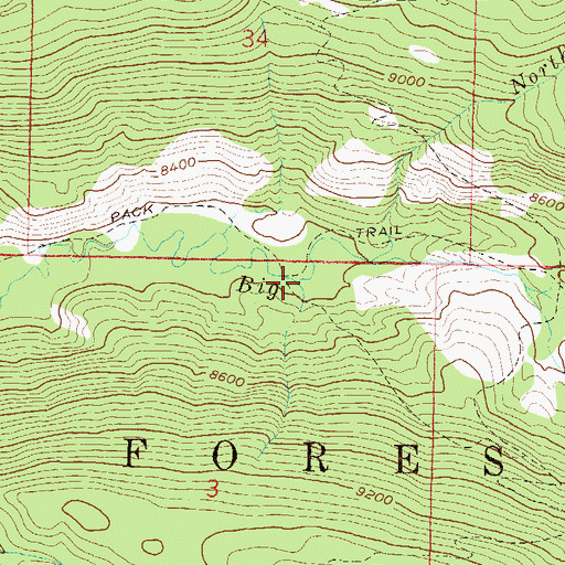 Topographic Map of North Fork Big Creek, CO
