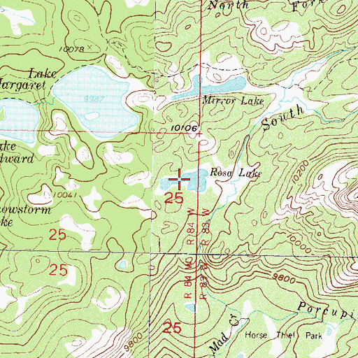 Topographic Map of Rosa Lake, CO