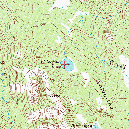 Topographic Map of Wolverine Lake, CO