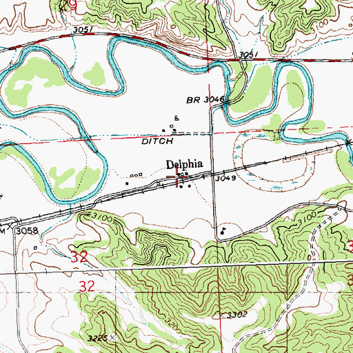 Topographic Map of Delphia (historical), MT
