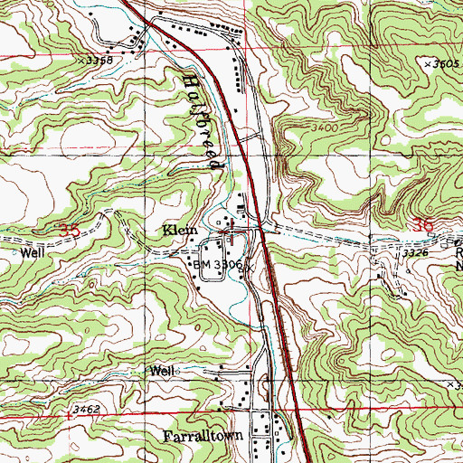 Topographic Map of Klein Post Office (historical), MT