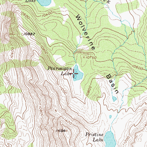 Topographic Map of Ptarmigan Lake, CO