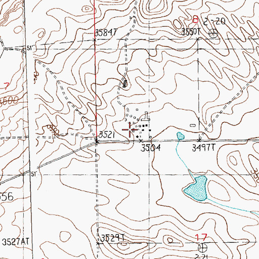 Topographic Map of Flatwillow Colony School, MT