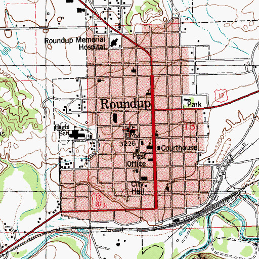 Topographic Map of Central Elementary School, MT