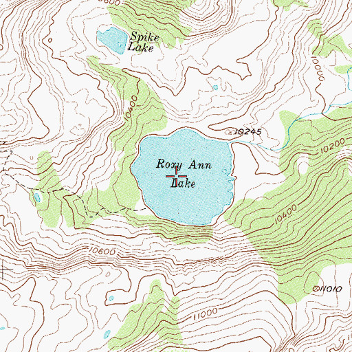 Topographic Map of Roxy Ann Lake, CO