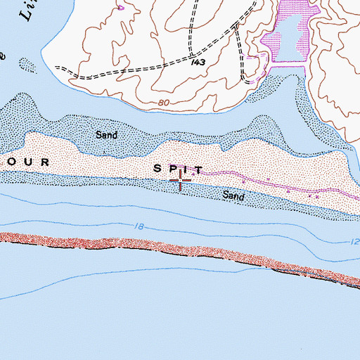 Topographic Map of Limantour Beach, CA