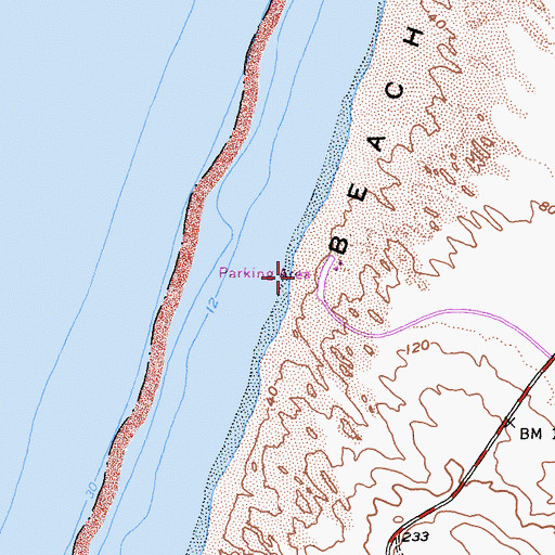 Topographic Map of North Beach, CA