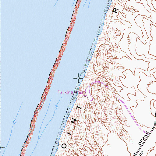Topographic Map of South Beach, CA