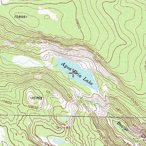Topographic Map of Agua Fria Lake, CO