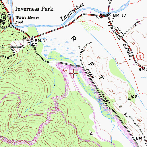 Topographic Map of Olema Marsh, CA