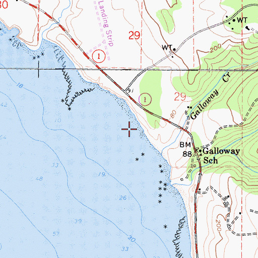 Topographic Map of Bowling Ball Beach, CA