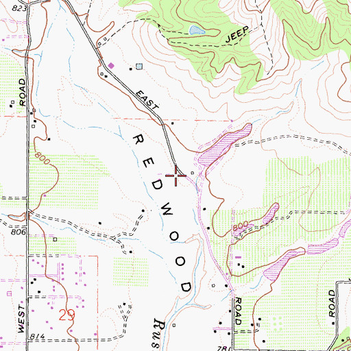 Topographic Map of Fords Ranch, CA