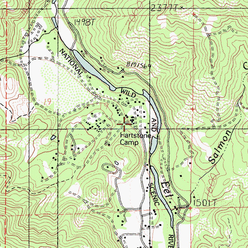 Topographic Map of Hartstone Inn, CA