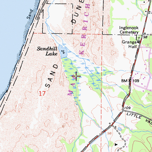 Topographic Map of Inglenook Fen, CA