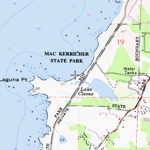 Topographic Map of Laguna Point Beach, CA