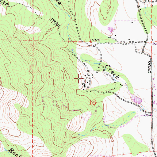 Topographic Map of Mariposa Ranch, CA