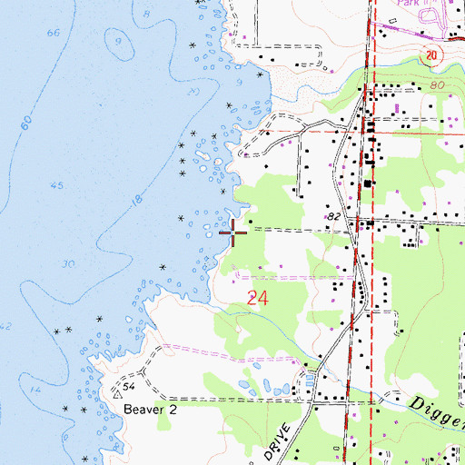 Topographic Map of Mendocino Coast Botanical Gardens, CA