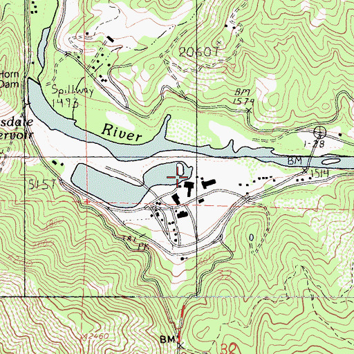 Topographic Map of Mill Pond, CA