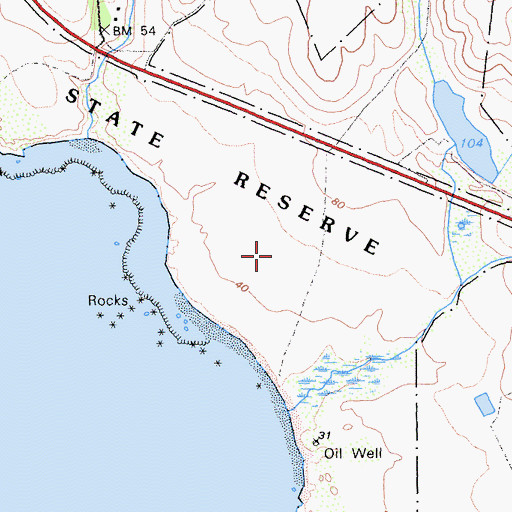 Topographic Map of Ao Nuevo Coast Natural Preserve, CA