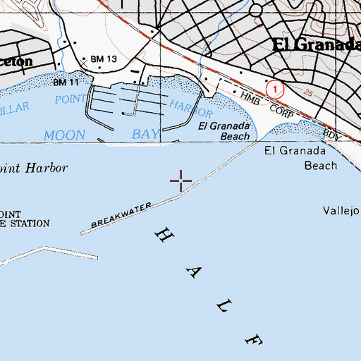 Topographic Map of East Breakwater, CA