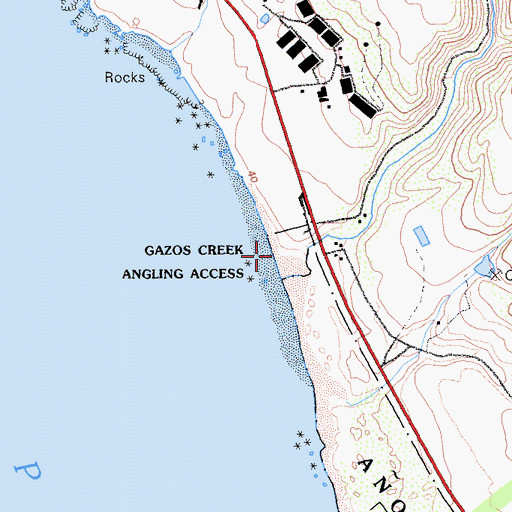 Topographic Map of Gazos Creek Coastal Access, CA