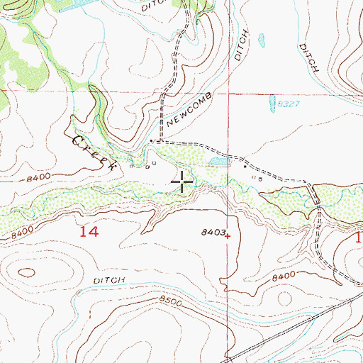Topographic Map of Newcomb Creek, CO