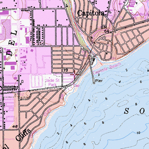 Topographic Map of Hooper Beach, CA